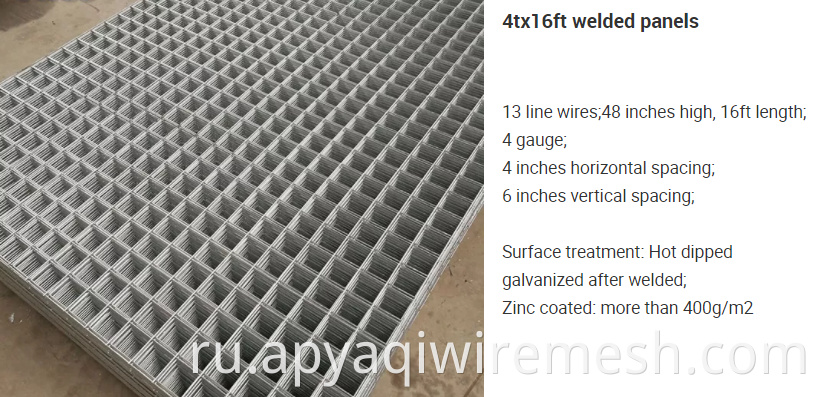 Горячая продажа 4 -мм оцинкованная сварная сетчатая панель/стальная сетчатая панель/бетонная штукатурная сетка